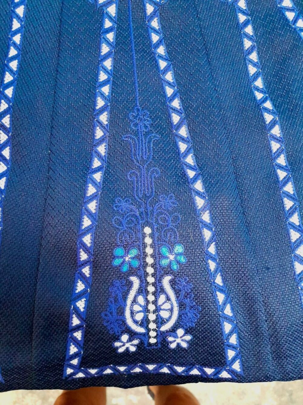 Boho Embroidered Circle Skirt High Waist Pleated Casual School Size M - Picture 5 of 5
